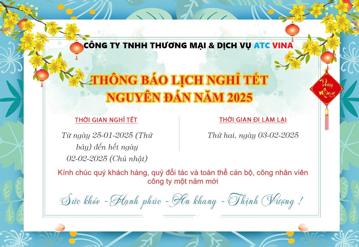 LỊCH NGHĨ TẾT NGUYÊN ĐÁN 2025